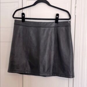 Black Real Leather Mini Skirt